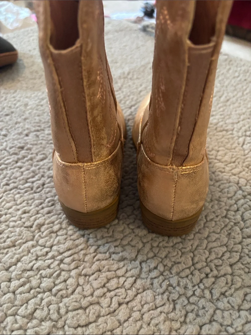 Austin Metallic Gold Western-Style Mid-Calf Boots